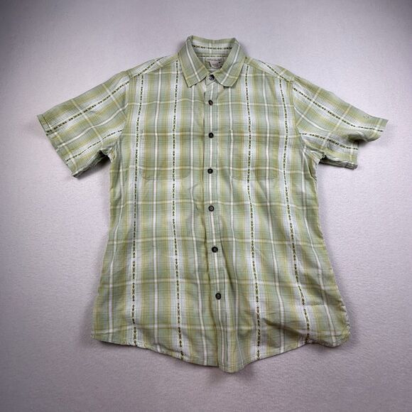 Carbon 2 Cobalt Shirt Mens Small Green Striped Short Sleeve Button Up Western - Picture 1 of 9